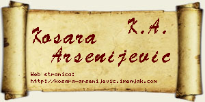 Kosara Arsenijević vizit kartica
